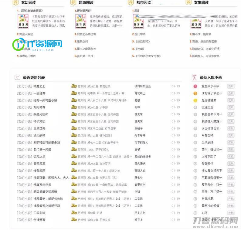 深度SEO优化自动采集PHP自适应小说网站源码