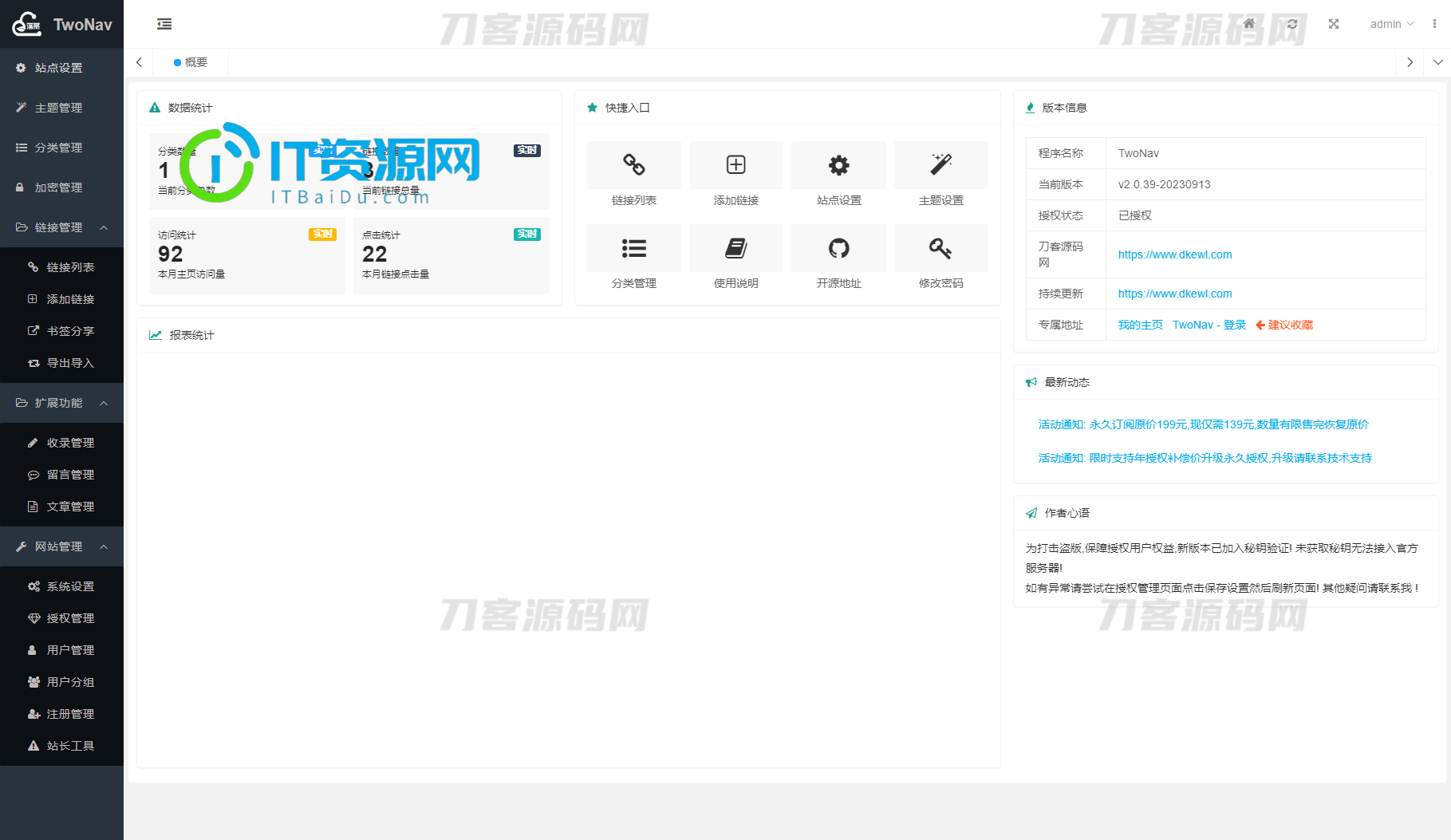 2023全新TwoNav开源网址导航系统源码 | 去授权版